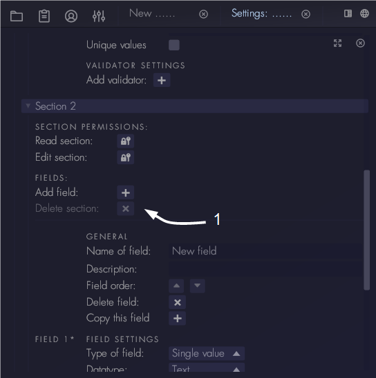 deletesection