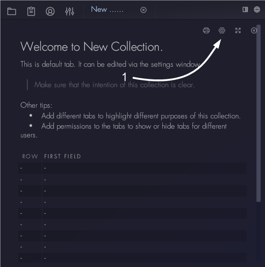 Collection settings